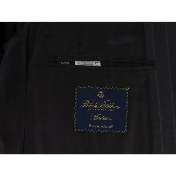Brooks Brothers Madison BrooksCool Full Canvas Gray Striped 2-Btn Wool Suit 43R - Picture 8 of 16